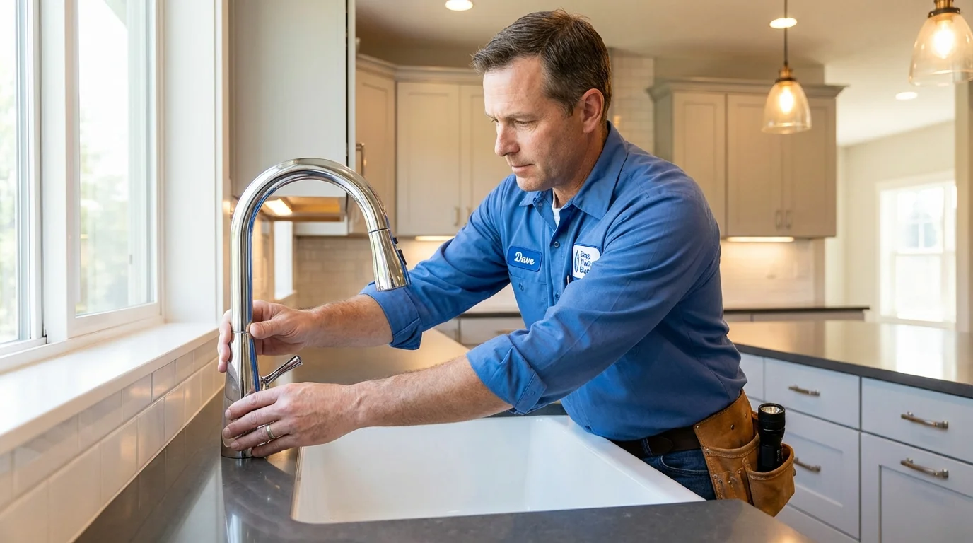 Kitchen faucet installation by Johns Plumbing LLC in Belle Rose